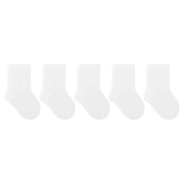 Children's Non-Slip Breathable Mesh Socks for Kids, Cotton-Polyester Blend, 5-Piece Set, Short Length, Four-Season Wear, Soft Comfort Fit