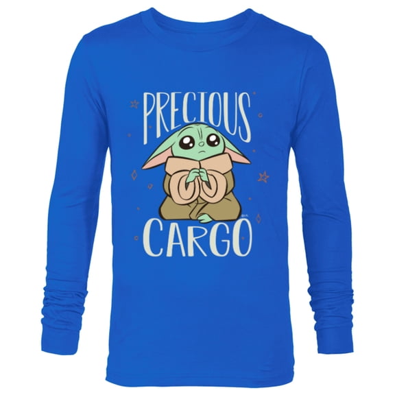 Star Wars The Mandalorian Grogu Precious Cargo Cute - Long Sleeve T-Shirt for Men - Customized-Navy
