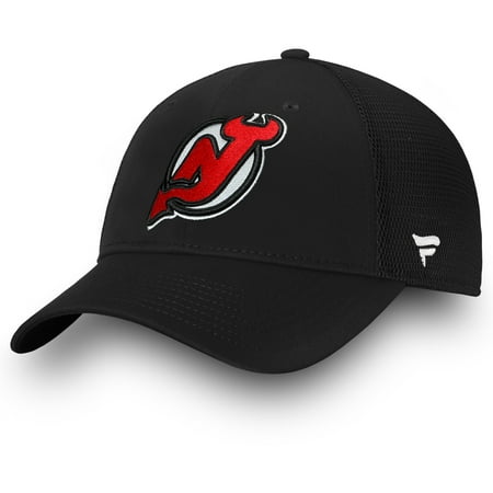 New Jersey Devils Fanatics Branded Elevated Core Trucker Adjustable Snapback Hat - Black -