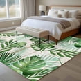 thumbnail image 4 of Summer Botanical Area Rugs 5'x8', Washable Small Throw Rugs for Classroom Bedroom, Green Monstera Palm Leaves Wood Beige Indoor Outdoor Rug Non-Slip Low Pile Carpet Runner Reversible Floor Mats, 4 of 8
