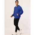 thumbnail image 4 of Sudadera con capucha para hombre, con cremallera completa, manga larga, ligera, sólida, deportiva, con capucha Azul real L Unique Bargains Sudadera, 4 of 6