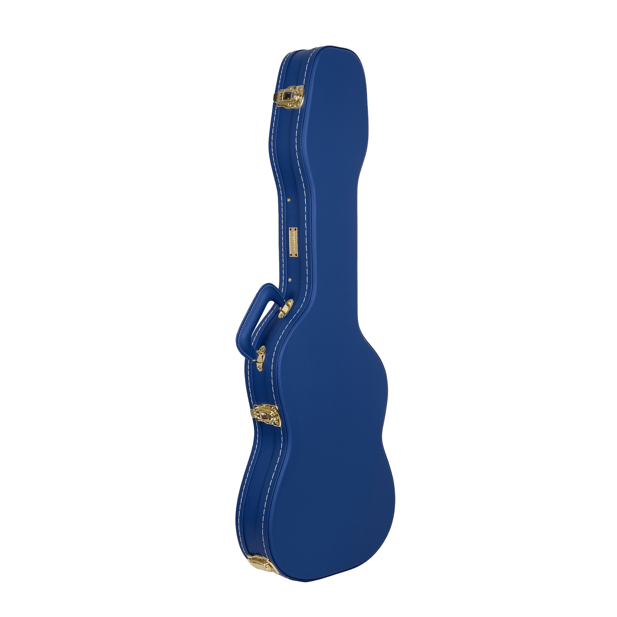 Crossrock Designer Series- Universal Wooden Case for Stratocaster and Telecaster Electric Guitars- Security Lock, Metal Feet, Storage Space- Vibrant Blue
