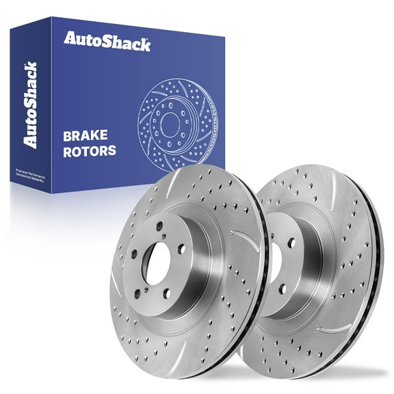 AutoShack Front Brake Rotors for Subaru, Forester 2009-2018 Outback 2005-2014, AWD H4 2.0L 2.5L H6 3.0L - Silver Zinc Coated Drilled & Slotted - SilverShield Pro - 11.55" (293.3 mm), 5-Lug