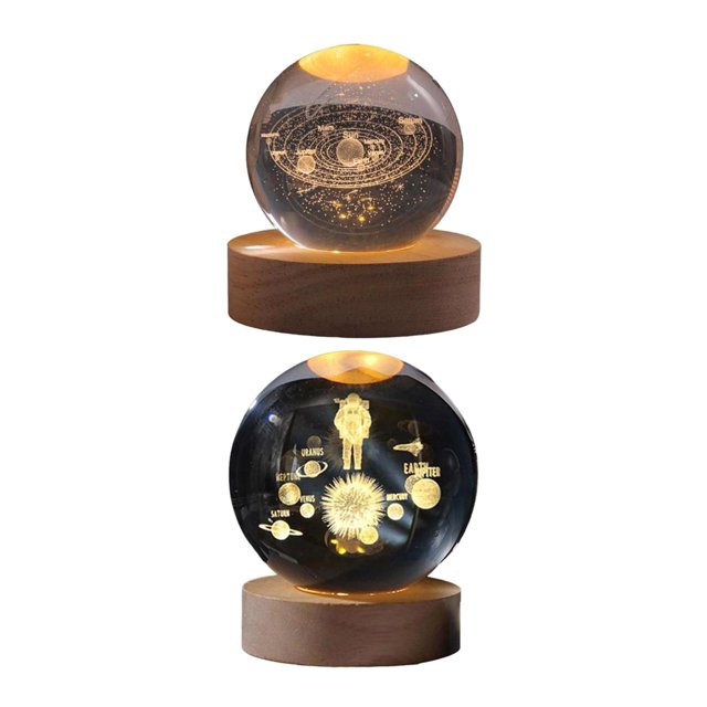 Luz de noche,Luz de noche de bola de cristal 3D para decoración del hogar,Bola de cristal planetaria Luces nocturnas Luz de noche EstiloH Yuyangstore Luz de noche