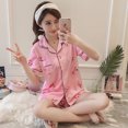 thumbnail image 1 of Summer Cardigan Double Short Printed Set Ice Silk Thin Home Clothes Pajamas, 1 of 6