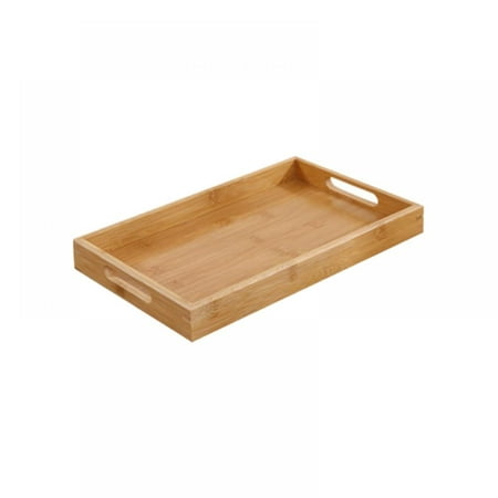 

Wooden Serving Tray Rectangular Shape Wood Tray for Crafts with Cut Out Handles Kitchen Nesting Trays for Breakfast Dinner Serving Pastries Snacks Mini Bars and Chocolate