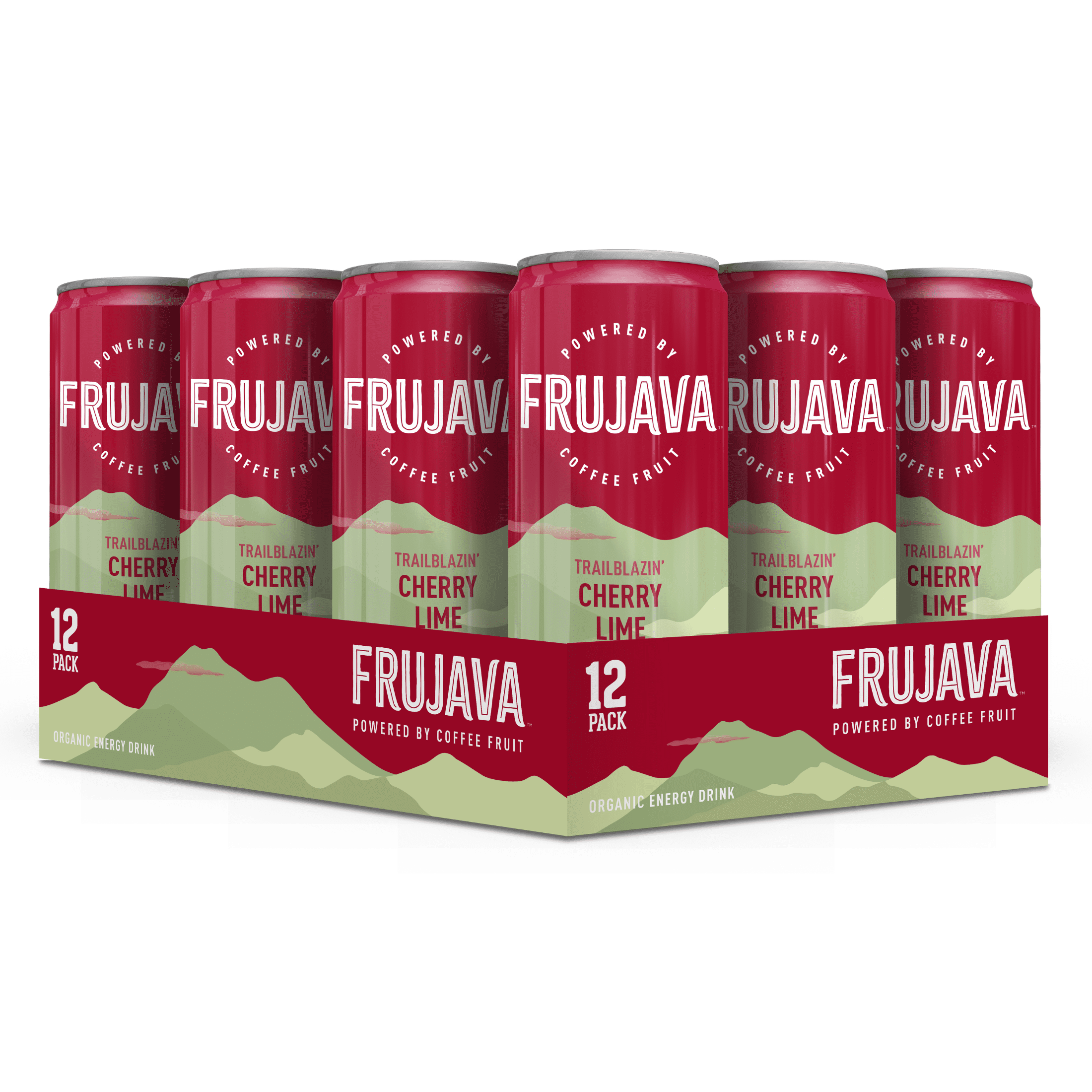 Frujava Sparkling Cherry Lime Energy Drink, Natural Caffeine from Coffee, Organic, Gluten-Free, Vegan, 12 Fl Oz (Pack of 12)