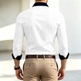 thumbnail image 5 of Yungyresw Mens Long Sleeve Button Down Shirts Mandarin Collar Dress Shirt Wrinkle Resistant Formal for Business Casual, 5 of 7