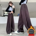 thumbnail image 1 of Cowsor Girl's Wide Leg Sweatpants High Elastic Waist Straight Leg Baggy Jogger Pants with Pocket, 1 of 7