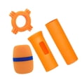 thumbnail image 1 of Fundas de protección de micrófono con parabrisas de micrófono y anillo antivuelco, fundas de mango de micrófono a prueba de golpes de goma para fiesta Naranja, 1 of 8