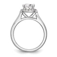 thumbnail image 2 of Solid 14K White Gold Princess Diamond Side-Stones with CZ Cubic Zirconia Center Stone Cushion Halo Engagement Ring Size 7.5, 2 of 8