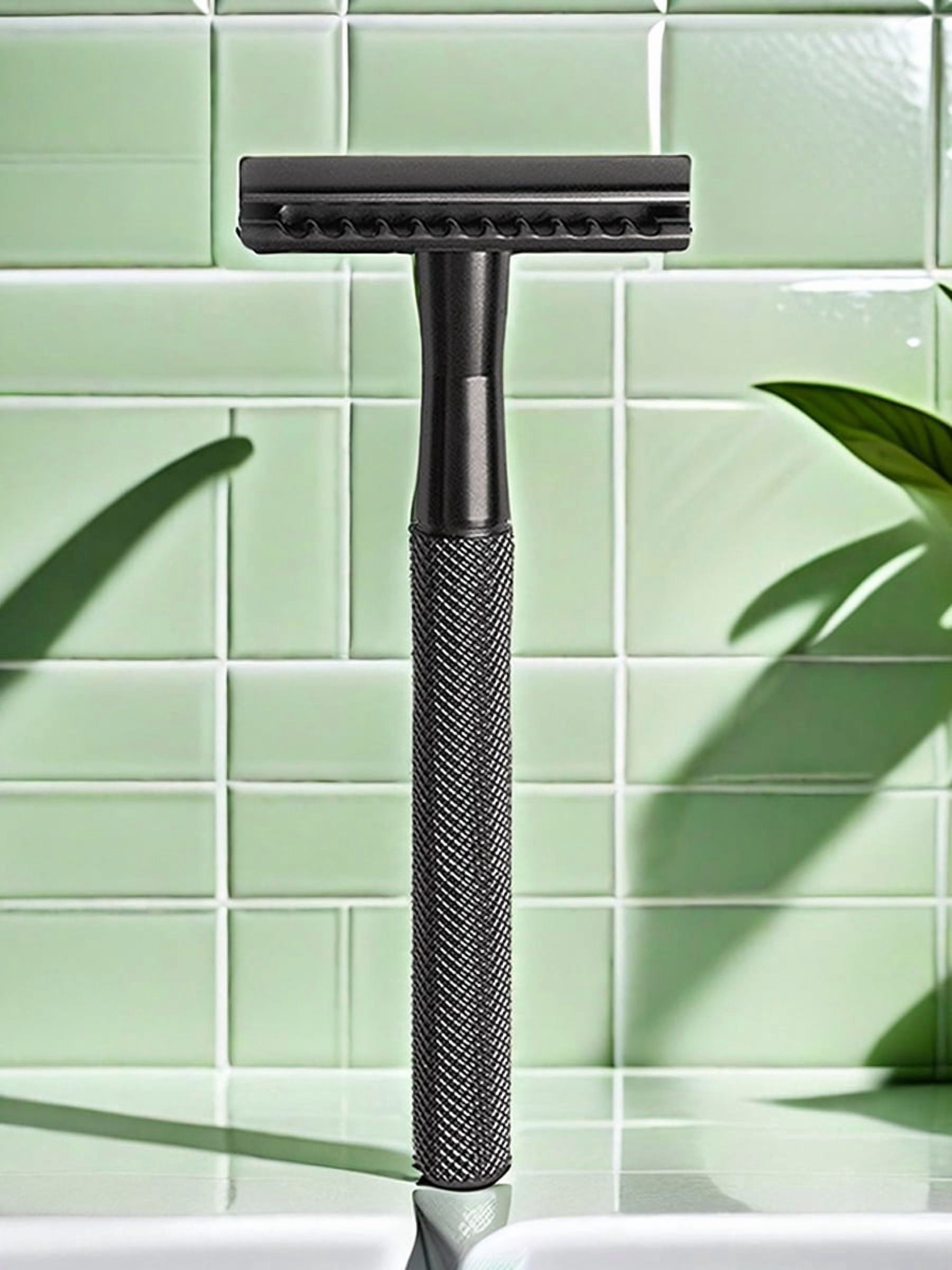 Waysh Classic Double Edge Safety Razor Kit for a Close Shave, Matte Black