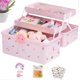 thumbnail image 1 of Hair Accessories Storage, 3 Levels Kids Jewellery Box with 2 Pull-Out Drawers, Portable Travel Hair Accessories, 1 of 4