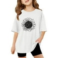 thumbnail image 1 of T-shirts à Manches Courtes pour Enfants Filles Été Tops Surdimensionnés Décontractés Col Rond Basiques, 1 of 6