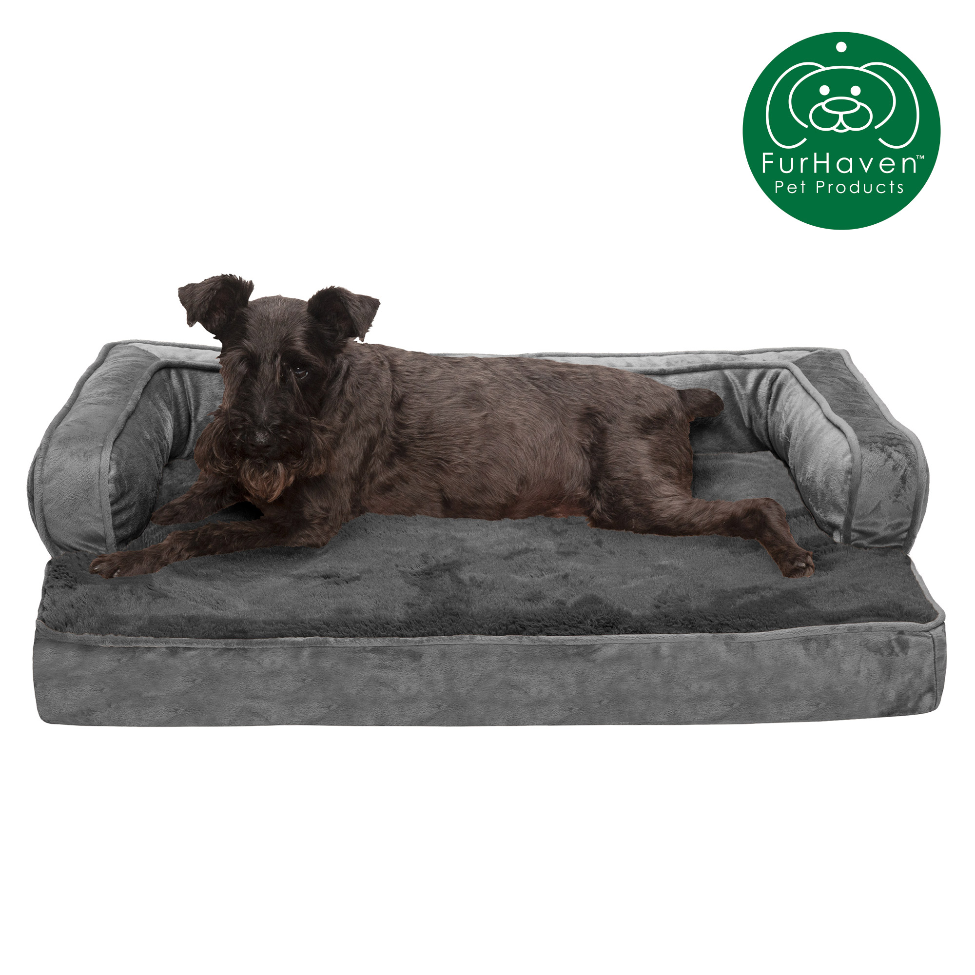 with Grooved Orthopedic Foam Snuggly Sleeper BarksBar Gray Orthopedic Dog Bed Extra Comfy Cotton