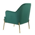 thumbnail image 5 of Velvet Upholstered Accent Chair Metal Legs Curved Backrest Lounge Home Armchair Bedroom Adult Green, 5 of 10