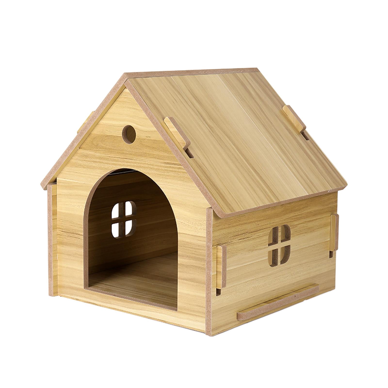 FITYLE Outdoor Cat House Puppy Cave Feral Cats Outside Shelter Ducks Small Dogs Wooden Sturdy Structure Rabbit Hutch Hideout Cat color