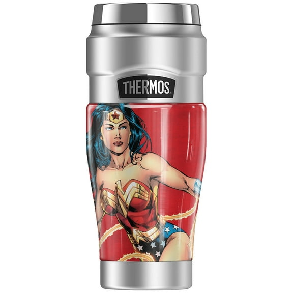Wonder Woman Character, THERMOS STAINLESS KING Stainless Steel Travel Tumbler, Vacuum insulated & Double Wall, 16oz