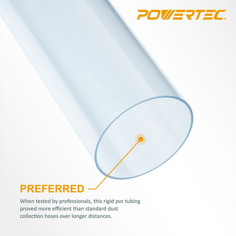 POWERTEC 4-inch x 36-Inch Long Clear Pipe, 4 PK , Rigid Plastic