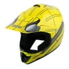 WOW Youth Kids Motocross BMX MX ATV Dirt Bike Helmet HJOY Spider Yellow
