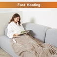 thumbnail image 6 of Tefici Heated Blanket Throw，50"x60"Double Flannel Heating Blanket for Home Office, Electric Blanket 4 Hours Auto-Off & Over-Heat Protection,Camel, 6 of 9