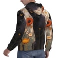 thumbnail image 6 of Picia Black Cat in Wildflowers Pattern Casual Men's Hoodie - Lightweight Hooded Sweatshirt with Kangaroo Pocket, Comfortable Pullover for Everyday, Travel-X-Large, 6 of 7