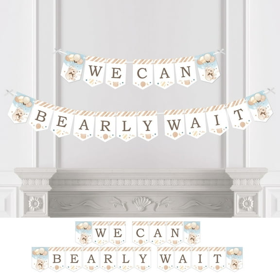 Big Dot of Happiness We Can Bearly Wait - Teddy Bear Baby Shower Bunting Banner - Party Decorations - We Can Bearly Wait