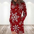 thumbnail image 2 of Pompotops Robe de Mode Décontractée Confortable à Manches Longues Col Rond Imprimé de Noël en Solde, 2 of 4