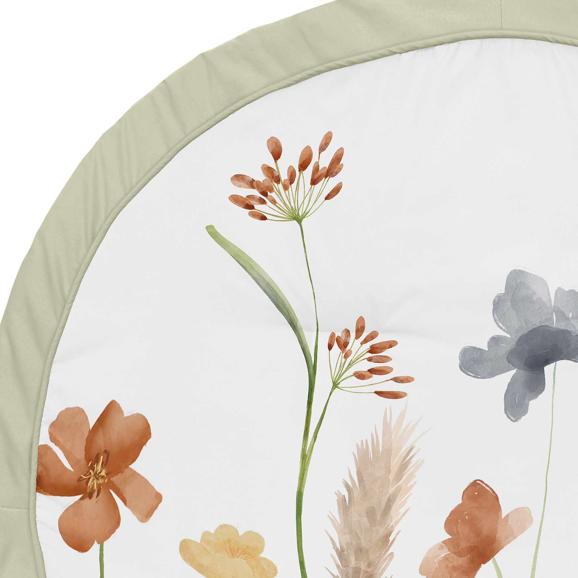 Sweet Jojo Designs Watercolor Floral Garden Green Blue and Orange Baby Play Mat