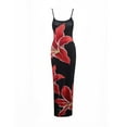 thumbnail image 4 of Dresses,Floral Print Maxi Dress,Strappy Stretchy Summer Dress with High Slit Back,Soft Polyester Beach Casual Long Dress, 4 of 9