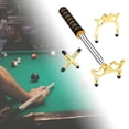 thumbnail image 1 of DYNWAVECA Billards Cue Bâton Chevalet Snooker Cue Repos, Support Rétractable avec Chevalet Tête Billard Bâton Rack pour Table de Billard de Jeu Or Bas, 1 of 10