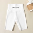 thumbnail image 2 of Girls 7'' High Waisted Black Biker Shorts, Athletic Running Yoga Shorts for Kids Teen Years 3-15 White, 2 of 5