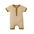 thumbnail image 2 of Qiylii Baby’s Bodysuit Short Sleeve Contrast Color O-Neck Single-breasted Romper, 2 of 6