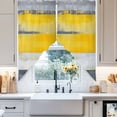 thumbnail image 4 of Abstract Gray Yellow Swag Curtain Valance for Windows, Strip Geometric Window Treatments Short Swag Topper for Kitchen Windows Bathroom Bedroom, 36"x63", 4 of 8