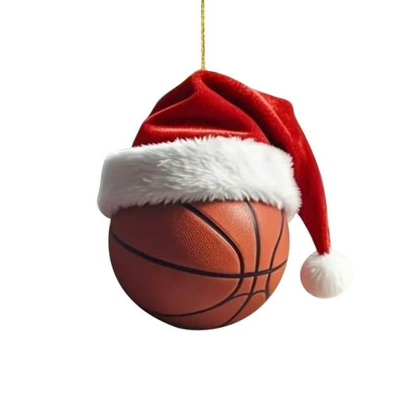 chaungfeng Basketball Christmas Ornament, Acrylic Sports Theme Decor, for Tree Display, Gifts