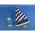 thumbnail image 2 of It Floats 12" - Blue Stripes Floating Sailboat - Sailboat Model - Floating Boat, 2 of 2