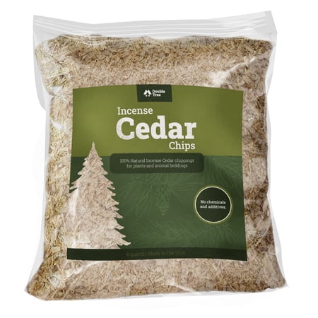 Double Tree Incense Cedar Wood Chips for Potted Plants, Garden, Animal Beddings and Litter Box 8Quart