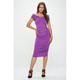 thumbnail image 3 of Renee C. Formal Solid Off Shoulder Bodycon Midi Dress - Rosa Apparel, 3 of 5