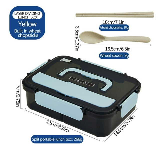 Summer Savings Kcavykas Kitchen Goodies,Rectangular Four-button Plastic Lunch Box Microwaveable Student Lunch Box office Worker Portable Tableware Lunch Box