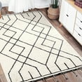 thumbnail image 2 of Geometric Washable Cotton Bath Rug Black, Elias, 2 of 10