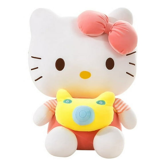 Hello Kitty Jouets en Peluche, Chat Caméra Poupée Douce Mignonne, Cadeaux d'Anniversaire pour Filles 35cm Meilleurs Cadeaux d'Anniversaire Enfants Garçons Filles Cadeau de Noël Cadeau d'Anniversaire Enfants
