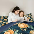 thumbnail image 5 of Manfei Retro Pumpkin Comforter Sets King Size, Fall Harvest Down Comforter, Teenager Adult Reversible Bedding King Comforter Set, Breathable Bedroom Decoration, 3pcs, 5 of 8