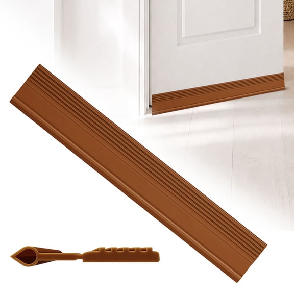 Door Draft Stopper Weather Stripping Seal, Door Bottom Seal Strip, 39" Self Adhesive Door Gap Blocker Noise Cold Air Insulator for Interior & Exterior Doors(Brown,2 inch)