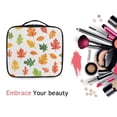 thumbnail image 6 of FORMRS Travel Makeup Bag Large Capacity Train Case Cosmetic Organizer with Adjustable Dividers, Green Leaves, 6 of 8