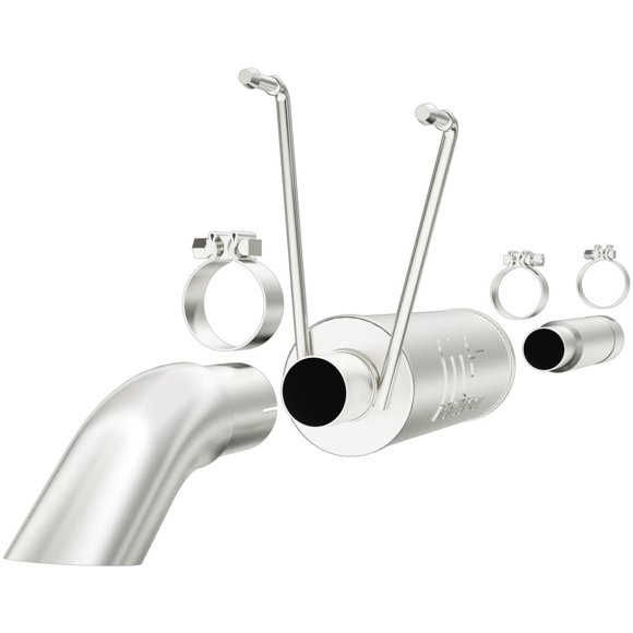 Magnaflow Performance Exhaust System Kit 17108 Off Road Pro Cat-Back System; Stainless Steel; With Muffler; 3 Inch Pipe Diameter; Single Exhaust With Single Exit; Turn Down Exit In Front Of Rear Tire