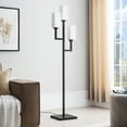 thumbnail image 2 of Traditional 3-Light Torchiere Floor Lamp with Fabric Shades, 2 of 2