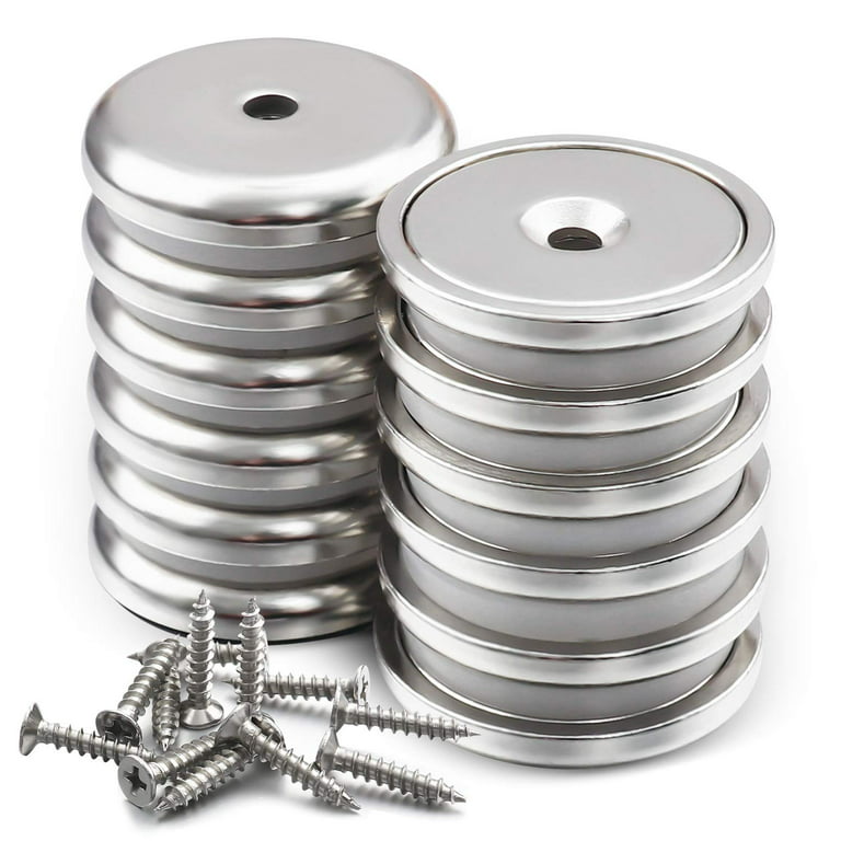 DIYMAG Neodymium Magnets with Hole 100lbs Heavy Duty Round Base Cup Magnets for Wall Rare Earth Magnets with Countersunk Hole and Stainless Screws