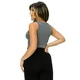 thumbnail image 3 of Women’s Ribbed Cropped Tank Top - High Neck -Charcoal, ML, 3 of 5