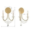 thumbnail image 4 of Crystorama Delilah 2 Light Aged Brass Wall Mount - 12.25"W x 16"H x 4.75"D, 4 of 8