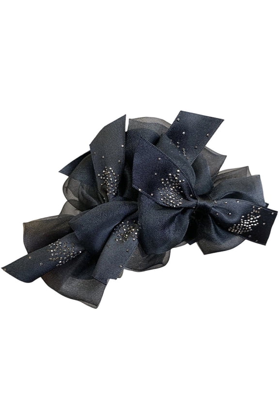 1 Pc Black Organza Bow Octopus Hair Claw Clip for Women Updos